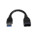 StarTech.com - Cable de 15cm Extensor USB 3.0 - Alargador USB 3.0 SuperSpeed Negro