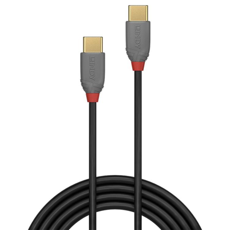 Lindy - 36873 cable USB USB 2.0 3 m USB C Negro, Gris