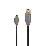 Lindy - 36888 cable USB USB 2.0 3 m USB A USB C Negro, Gris