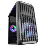 Mars Gaming - MC-S2, Caja PC Compacta Gaming Micro-ATX, 2 Ventiladores FRGB Raibow con Rejilla Frontal, Ventana Lateral C - MCS2