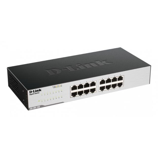 D-Link - GO-SW-16G No administrado L2 Gigabit Ethernet (10/100/1000) 1U Negro