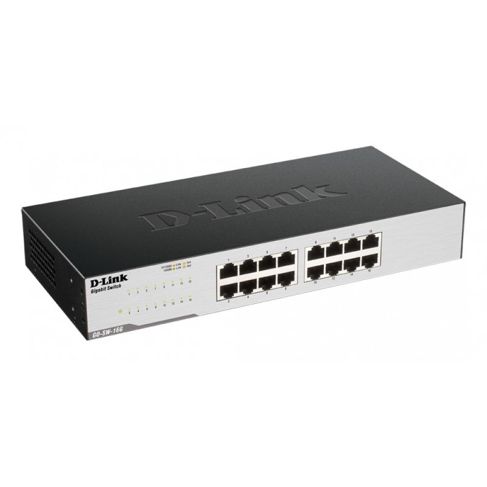 D-Link - GO-SW-16G No administrado L2 Gigabit Ethernet (10/100/1000) 1U Negro
