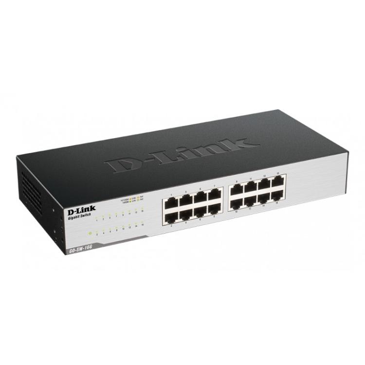 D-Link - GO-SW-16G No administrado L2 Gigabit Ethernet (10/100/1000) 1U Negro