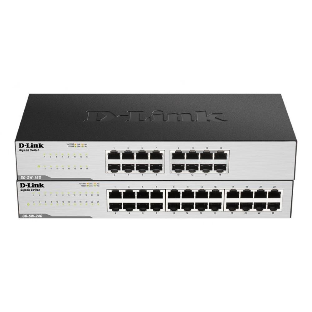 D-Link - GO-SW-16G No administrado L2 Gigabit Ethernet (10/100/1000) 1U Negro