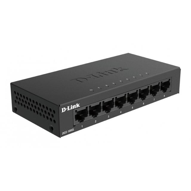 D-Link - DGS-108GL No administrado Gigabit Ethernet (10/100/1000) Negro