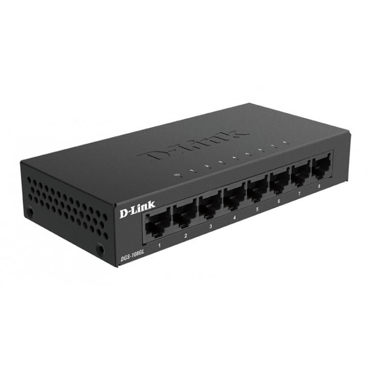 D-Link - DGS-108GL No administrado Gigabit Ethernet (10/100/1000) Negro