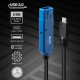 Lindy - 43381 cable USB USB 3.2 Gen 1 (3.1 Gen 1) 8 m USB C USB A Negro, Azul