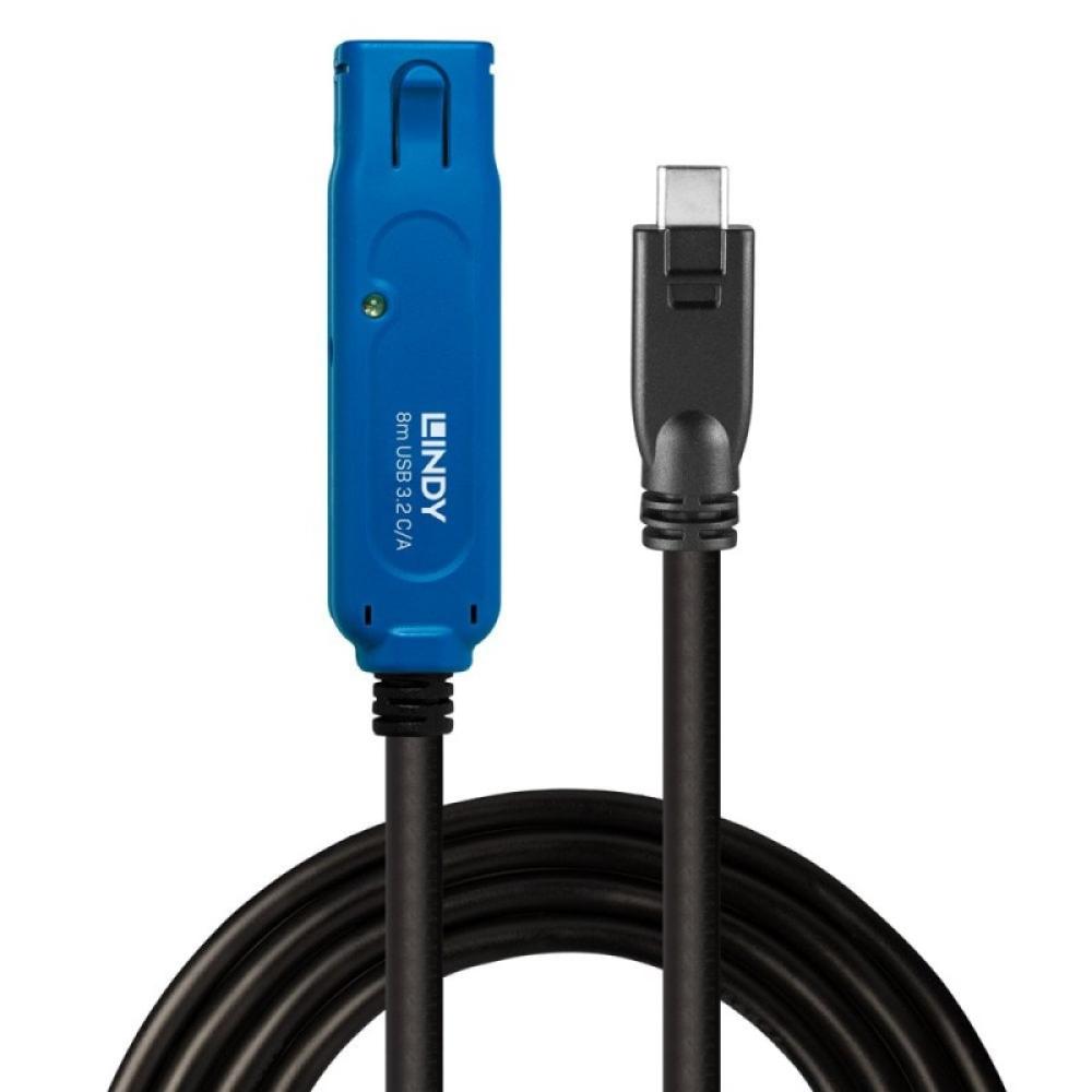 Lindy - 43381 cable USB USB 3.2 Gen 1 (3.1 Gen 1) 8 m USB C USB A Negro, Azul