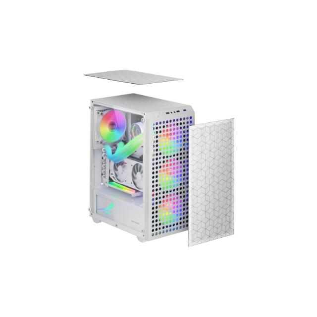 Mars Gaming - MC-MAG, Caja Gaming ATX, Ventana Lateral Completa Cristal Templado, Doble Rejilla Magnética Antipolvo Fro - MCMAGW