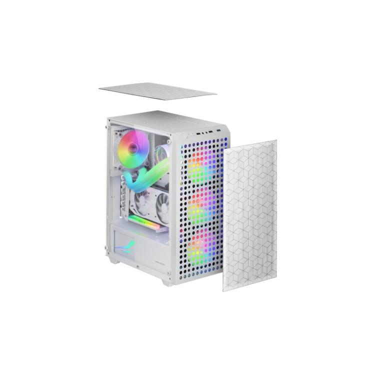 Mars Gaming - MC-MAG, Caja Gaming ATX, Ventana Lateral Completa Cristal Templado, Doble Rejilla Magnética Antipolvo Fro - MCMAGW