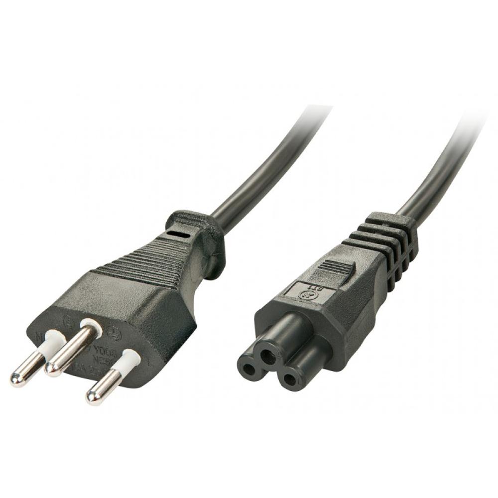 Lindy - 30412 cable de transmisión Negro 2 m C5 acoplador
