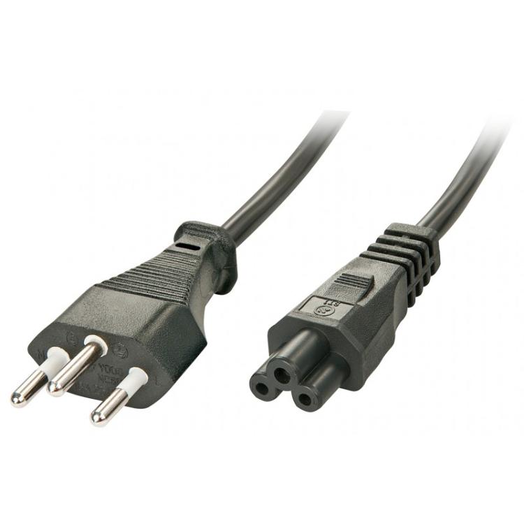Lindy - 30412 cable de transmisión Negro 2 m C5 acoplador