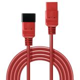 Lindy - 30123 cable de transmisión Rojo 1 m C19 acoplador C20 acoplador