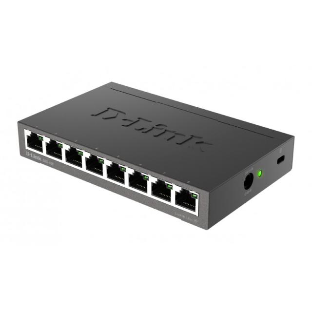 D-Link - DGS-108 switch No administrado L2 Gigabit Ethernet (10/100/1000) Escritorio Negro