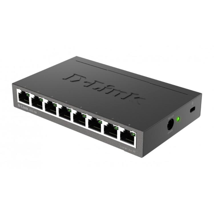 D-Link - DGS-108 switch No administrado L2 Gigabit Ethernet (10/100/1000) Escritorio Negro