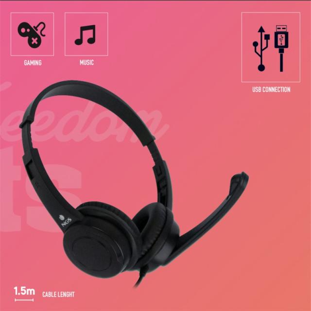 NGS - VOX505 USB Auriculares Alámbrico Diadema Juego Negro