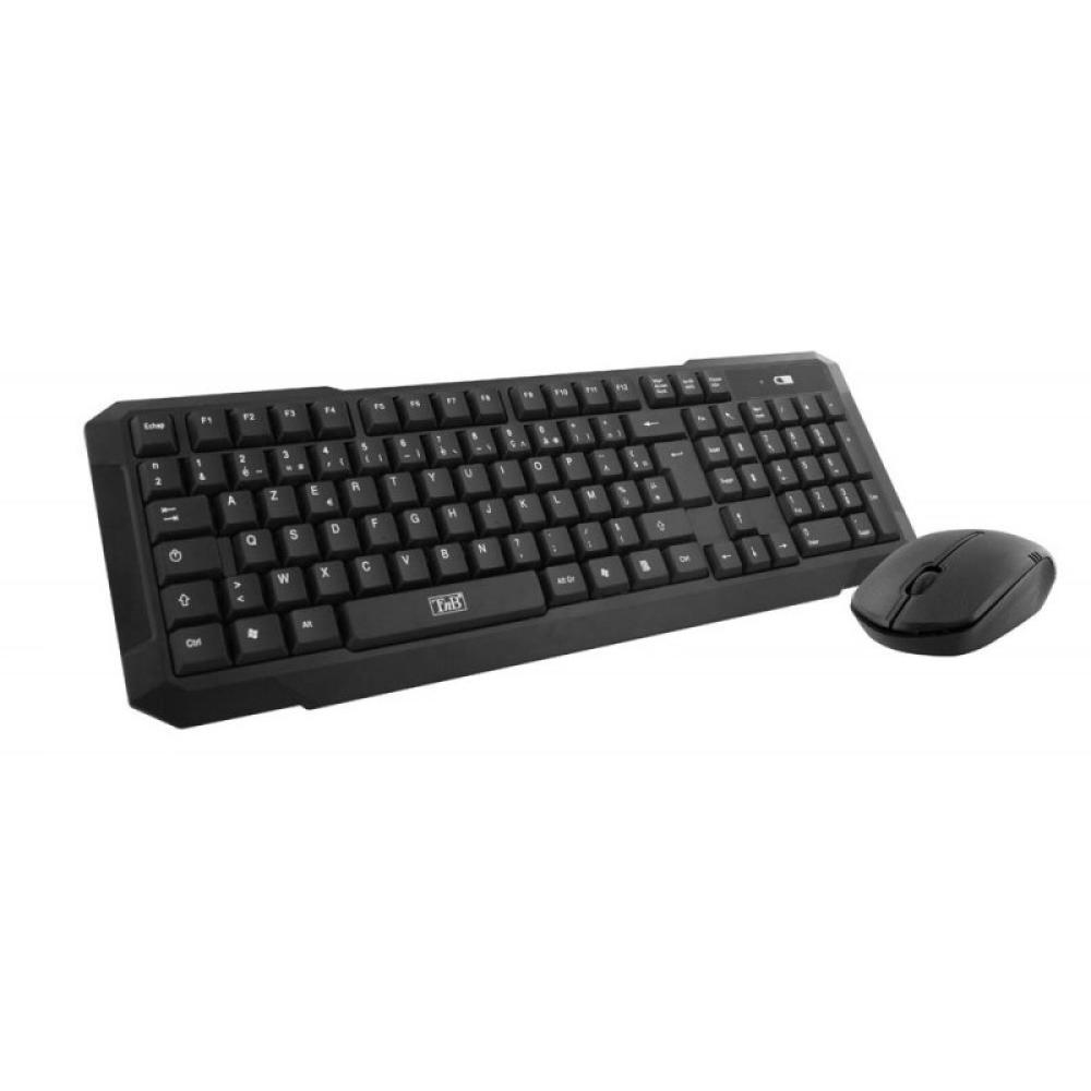 T''nB - KBSCFIRSTES teclado Ratón incluido Oficina RF inalámbrico QWERTY Inglés, Español Negro