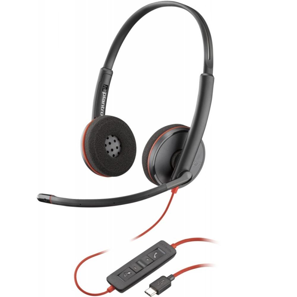 HP Poly - Auriculares Poly Blackwire 3220 estéreo USB-C + adaptador USB-C/A (paquete)