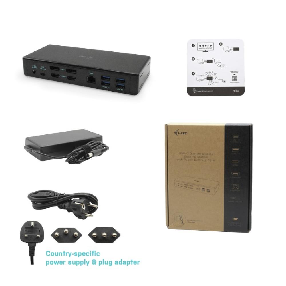 i-tec - USB-C Quattro Display Docking Station with Power Delivery 85 W