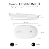 SUBBLIM - Teclado Ergonómico y ratón Combo Business Slim Silencioso Inalámbrico 2.4G Blanco