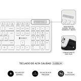 SUBBLIM - Teclado Ergonómico y ratón Combo Business Slim Silencioso Inalámbrico 2.4G Blanco