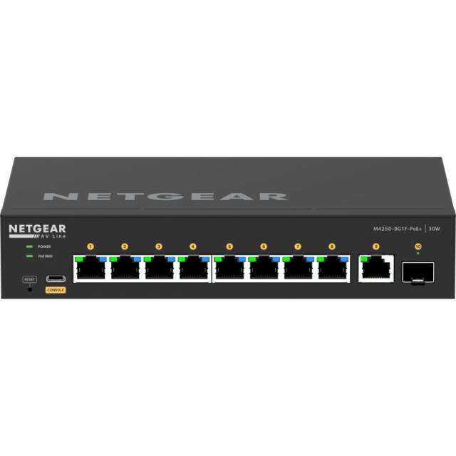 NETGEAR - GSM4210PD-100EUS switch Gestionado L2/L3 Gigabit Ethernet (10/100/1000) Energía sobre Ethernet (PoE) Negro