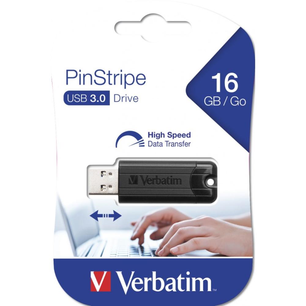 Verbatim - PinStripe 3.0 - Unidad USB 3.0 de 16 GB ? - Negro
