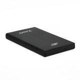 TooQ - TQE-2522B caja para disco duro externo Caja de disco duro (HDD) Negro 2.5"