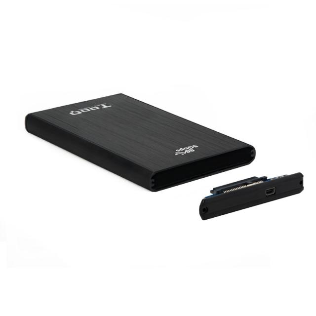 TooQ - TQE-2522B caja para disco duro externo Caja de disco duro (HDD) Negro 2.5"