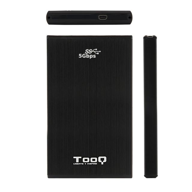 TooQ - TQE-2522B caja para disco duro externo Caja de disco duro (HDD) Negro 2.5"