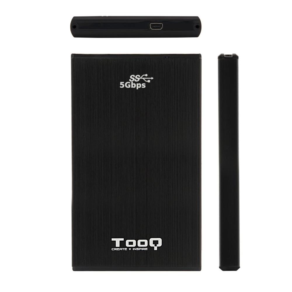 TooQ - TQE-2522B caja para disco duro externo Caja de disco duro (HDD) Negro 2.5"