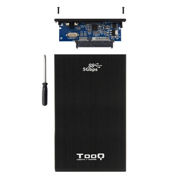 TooQ - TQE-2522B caja para disco duro externo Caja de disco duro (HDD) Negro 2.5"