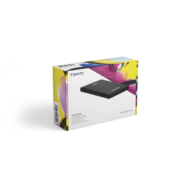 TooQ - TQE-2522B caja para disco duro externo Caja de disco duro (HDD) Negro 2.5"