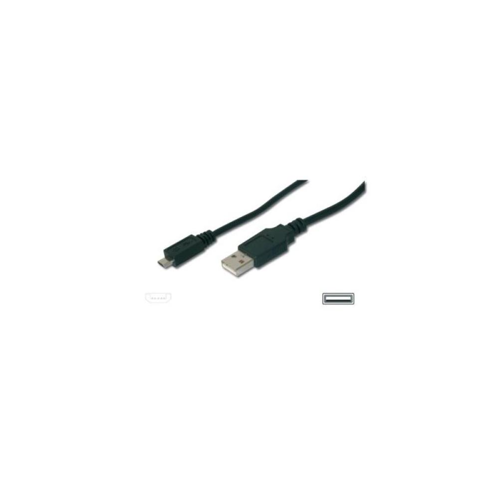 ASSMANN Electronic - A/micro-B, 3m cable USB USB 2.0 USB A Micro-USB B Negro