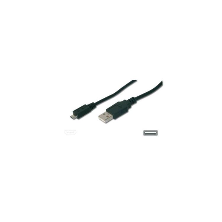 ASSMANN Electronic - A/micro-B, 3m cable USB USB 2.0 USB A Micro-USB B Negro