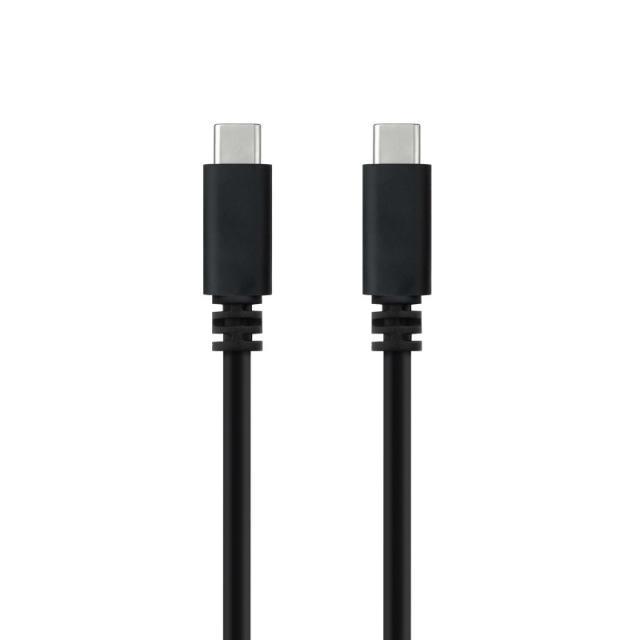 Nanocable - Cable USB 2.0 3A, tipo USB-C/M-USB-C/M, Negro, 1.5 m