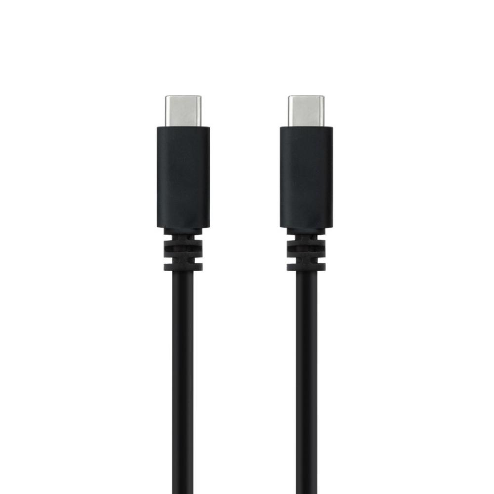 Nanocable - Cable USB 2.0 3A, tipo USB-C/M-USB-C/M, Negro, 1.5 m