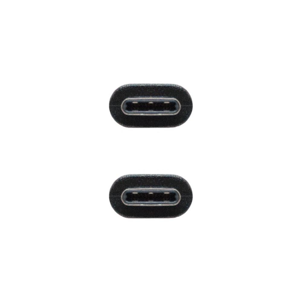 Nanocable - Cable USB 2.0 3A, tipo USB-C/M-USB-C/M, Negro, 1.5 m