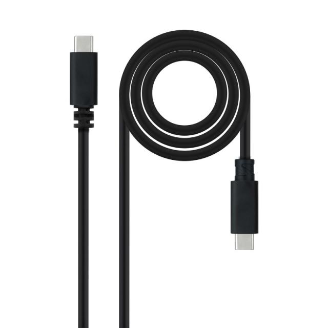Nanocable - Cable USB 2.0 3A, tipo USB-C/M-USB-C/M, Negro, 1.5 m