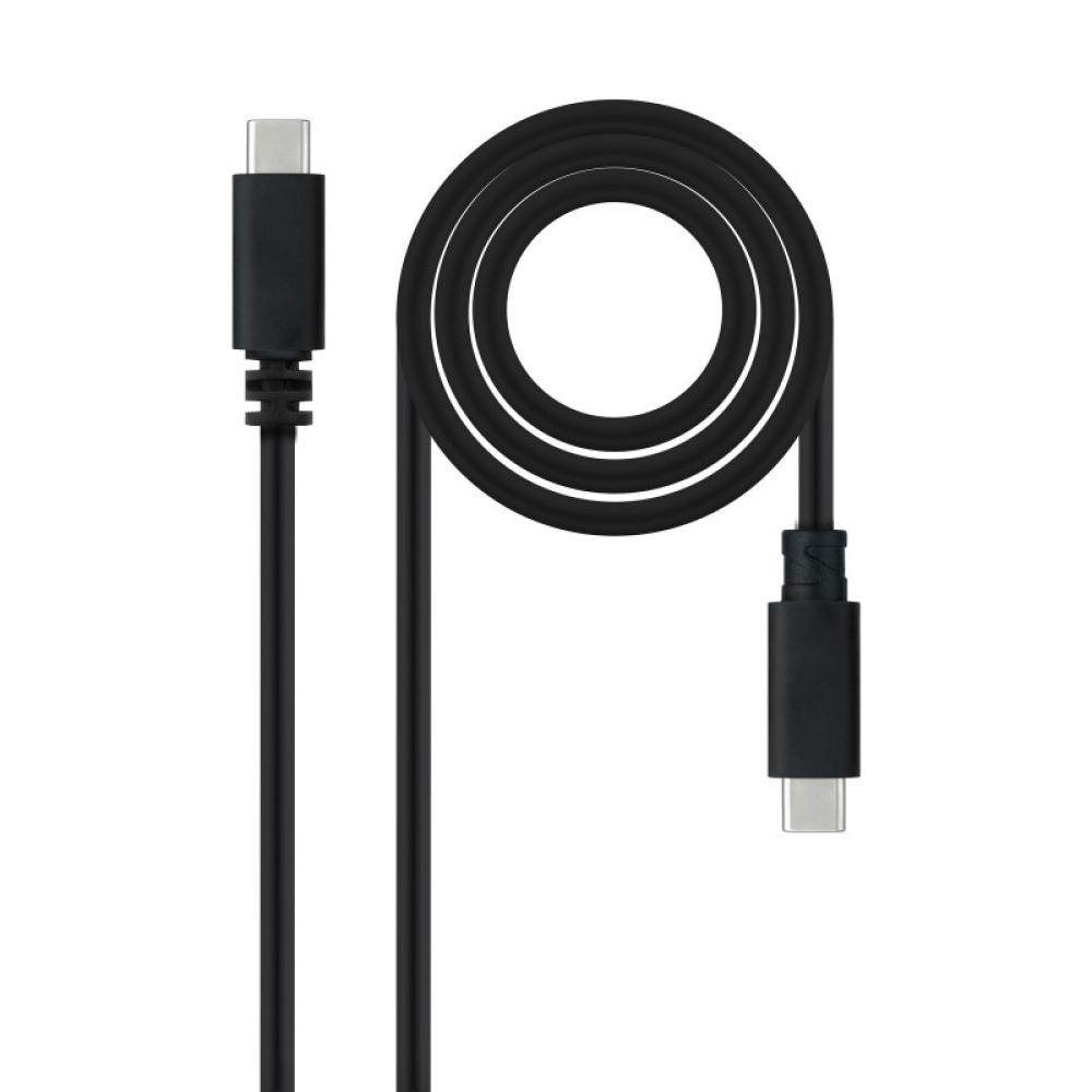 Nanocable - Cable USB 2.0 3A, tipo USB-C/M-USB-C/M, Negro, 1.5 m