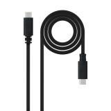 Nanocable - Cable USB 2.0 3A, tipo USB-C/M-USB-C/M, Negro, 1.5 m