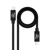 Nanocable - Cable USB 4 Gen 3x2 40Gbps 5A/240W, USB-C/M-USB-C/M, Negro, 1 m