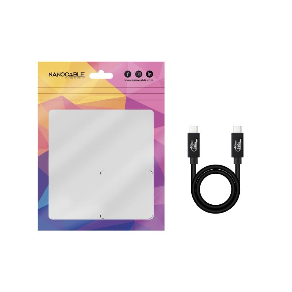 Nanocable - Cable USB 4 Gen 3x2 40Gbps 5A/240W, USB-C/M-USB-C/M, Negro, 1.8 m