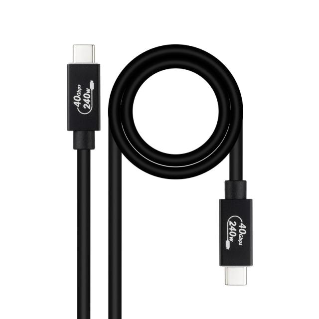 Nanocable - Cable USB 4 Gen 3x2 40Gbps 5A/240W, USB-C/M-USB-C/M, Negro, 1.8 m