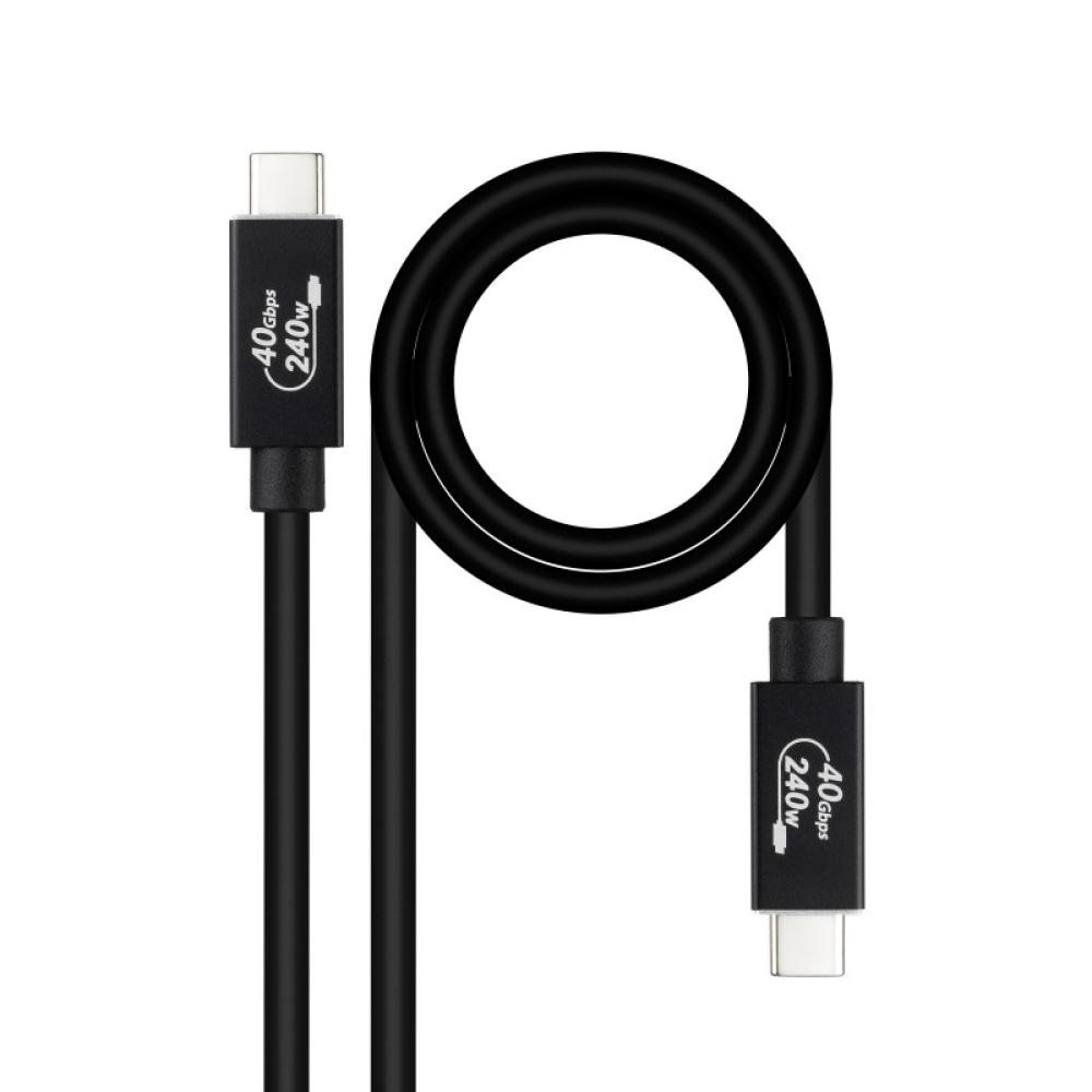 Nanocable - Cable USB 4 Gen 3x2 40Gbps 5A/240W, USB-C/M-USB-C/M, Negro, 1.8 m