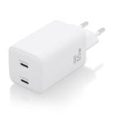 AISENS - Cargador Gan 65W, 2xUSB-C PD3.0 QD4.0, Blanco