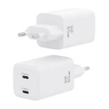 AISENS - Cargador Gan 65W, 2xUSB-C PD3.0 QD4.0, Blanco