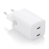 AISENS - Cargador Gan 65W, 2xUSB-C PD3.0 QD4.0, Blanco