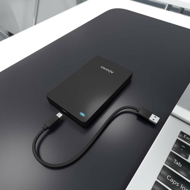 AISENS - Caja Externa 2.5? 9.5mm SATA a USB-C USB3.1 Gen1, Negra