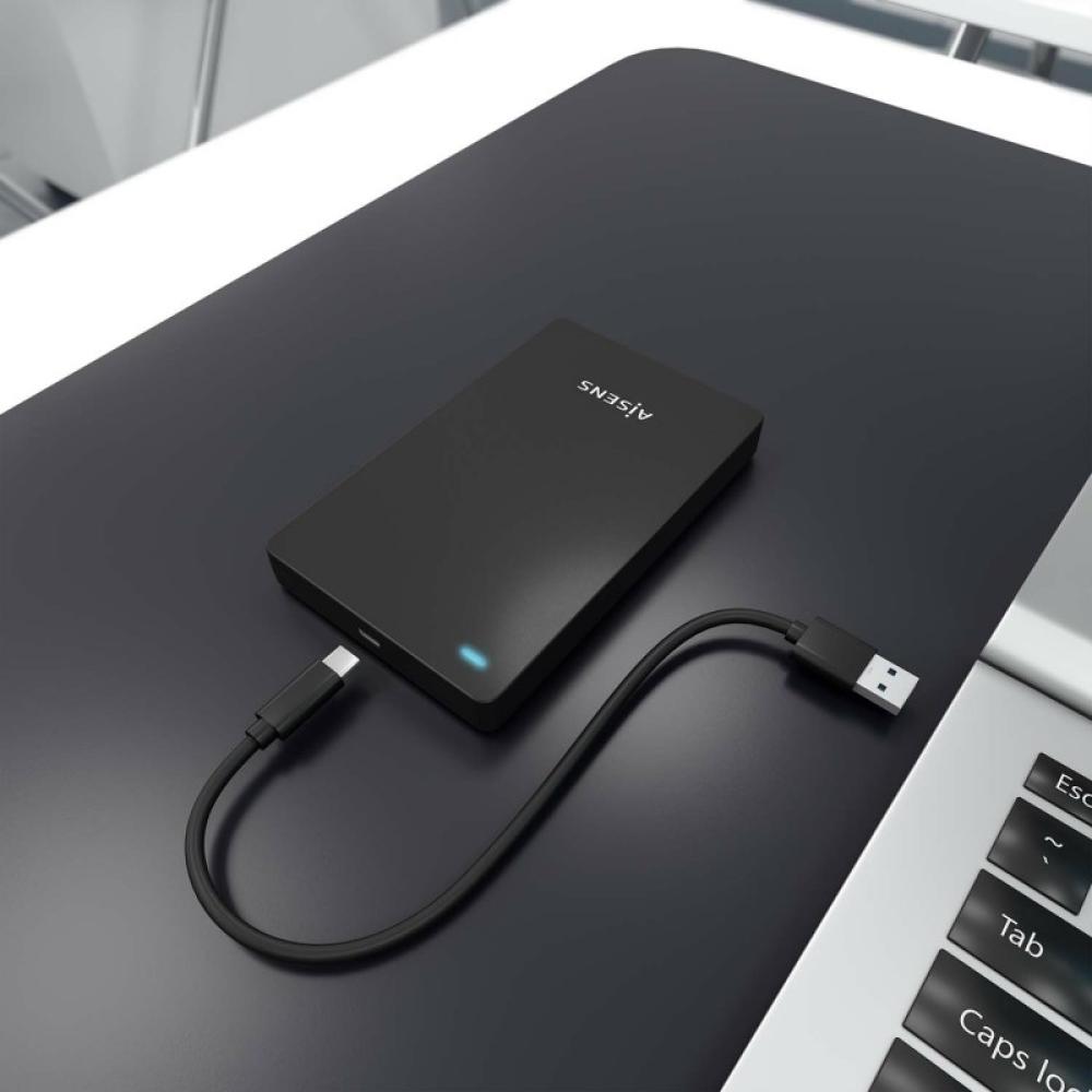 AISENS - Caja Externa 2.5? 9.5mm SATA a USB-C USB3.1 Gen1, Negra
